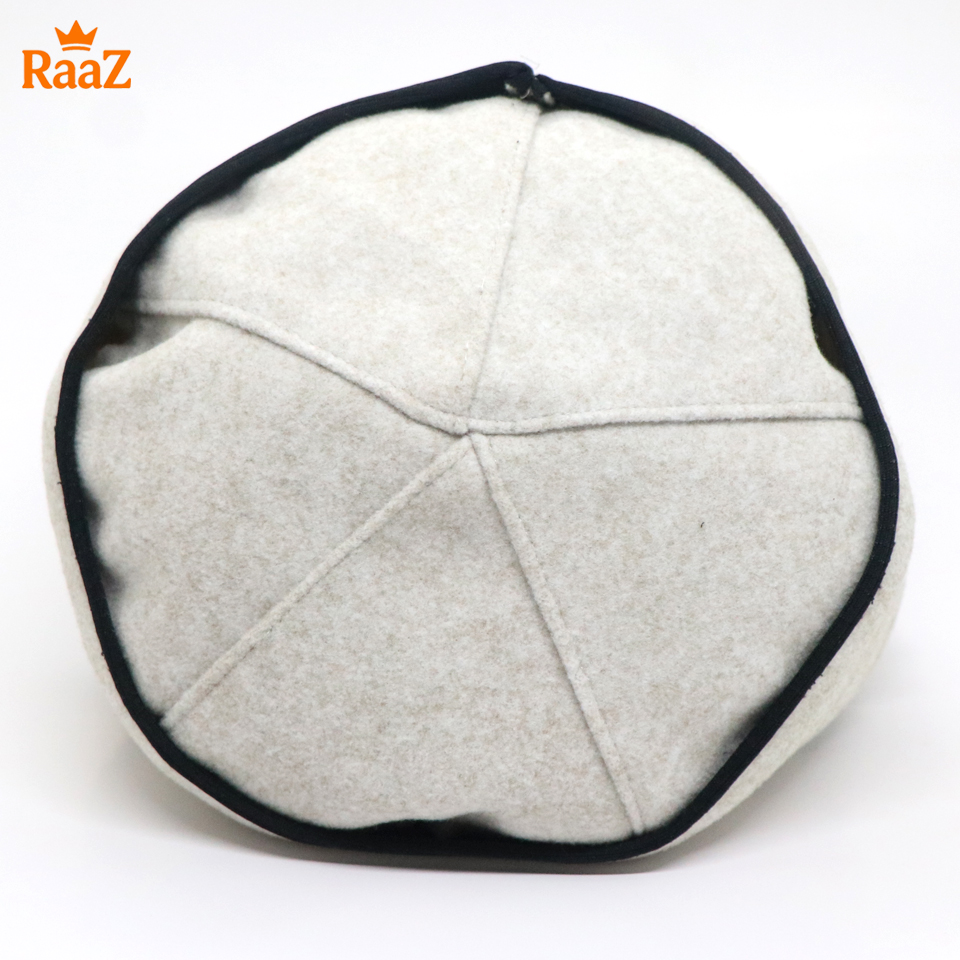 Picture of Beige Soft Woolen Pakol Cap for Men Ethnic Afghan & Pakistani Headwear Prayer Tupi