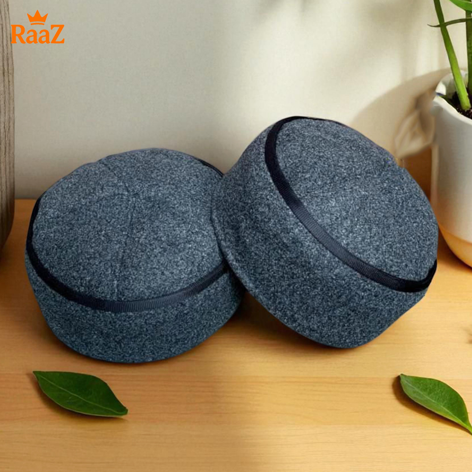 Picture of Ash Soft Woolen Pakol Cap for Men Ethnic Afghan & Pakistani Headwear Prayer Tupi
