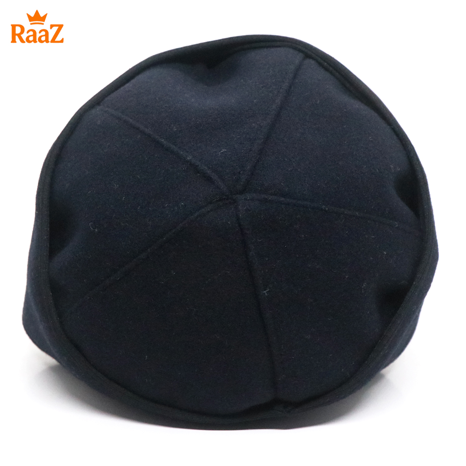 Picture of Navy Blue Soft Woolen Pakol Cap for Men Ethnic Afghan & Pakistani Headwear Prayer Tupi