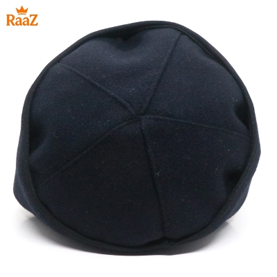 Picture of Navy Blue Soft Woolen Pakol Cap for Men Ethnic Afghan & Pakistani Headwear Prayer Tupi