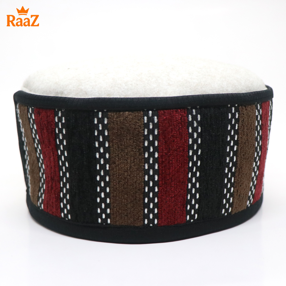 Picture of White Handcrafted Wool Pakol Hat Traditional Shah Cap Tupi