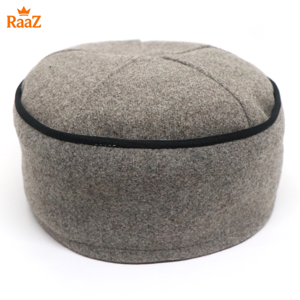 Picture of Brown Soft Woolen Pakol Cap for Men Ethnic Afghan & Pakistani Headwear Prayer Tupi