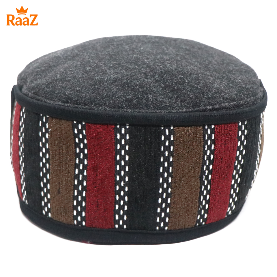 Picture of Ash Handcrafted Wool Pakol Hat Traditional Shah Cap Tupi