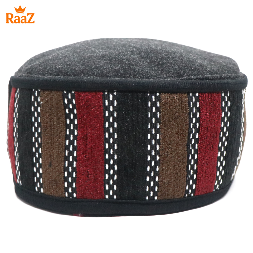Picture of Ash Handcrafted Wool Pakol Hat Traditional Shah Cap Tupi