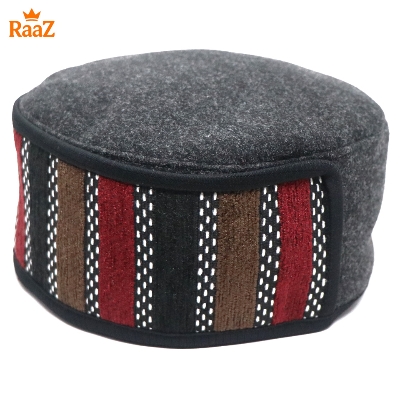 Picture of Ash Handcrafted Wool Pakol Hat Traditional Shah Cap Tupi