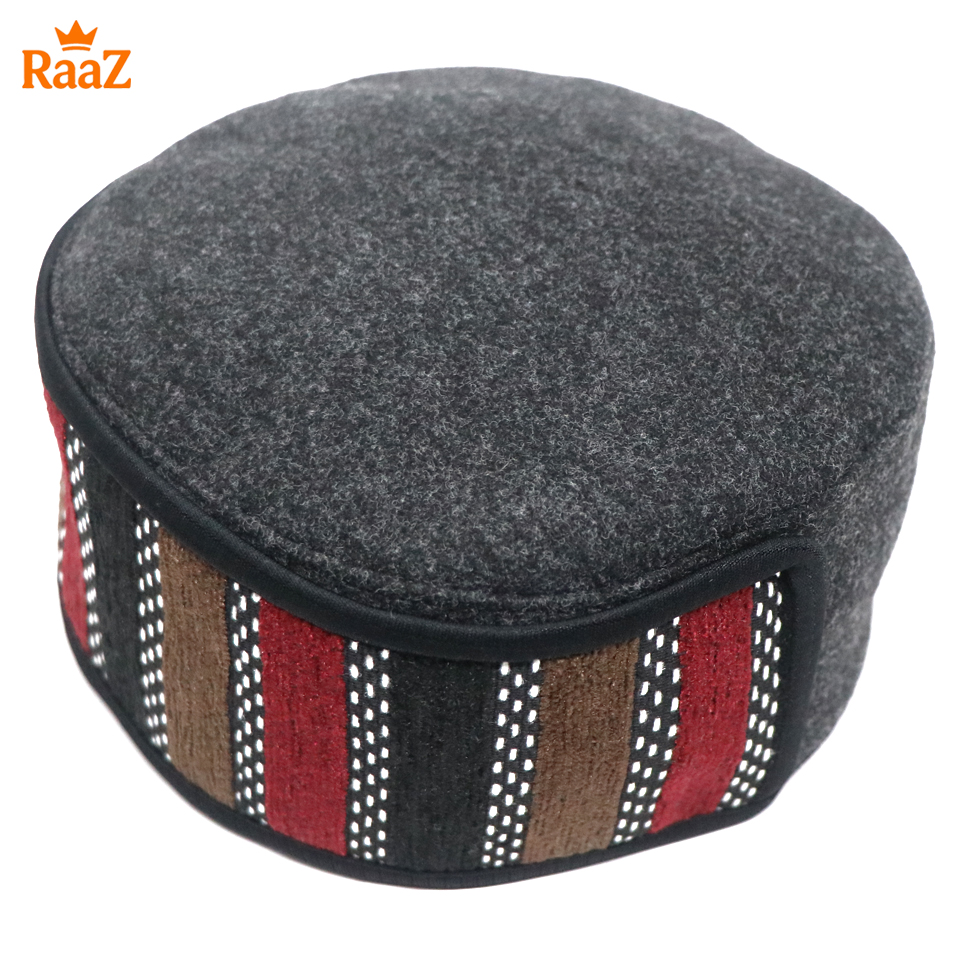 Picture of Ash Handcrafted Wool Pakol Hat Traditional Shah Cap Tupi