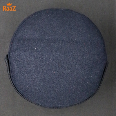 Picture of Navy Blue High-Quality Woolen Pakol Cap Authentic Style Prayer Hat Tupi