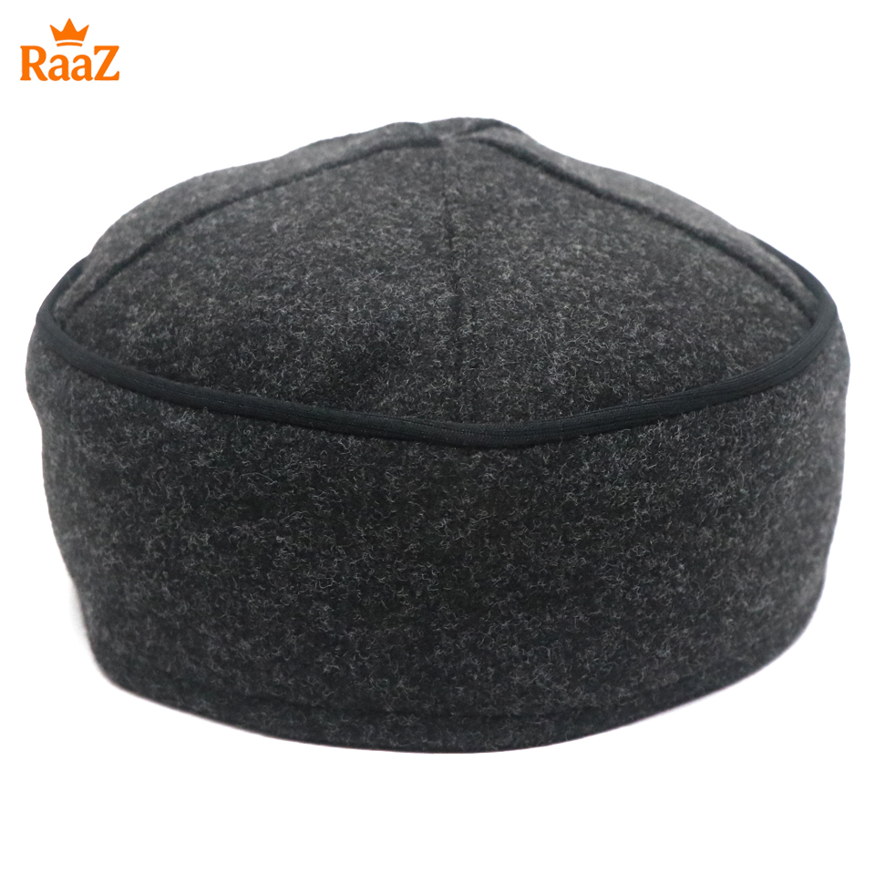 Picture of Ash Soft Woolen Pakol Cap for Men Ethnic Afghan & Pakistani Headwear Prayer Tupi