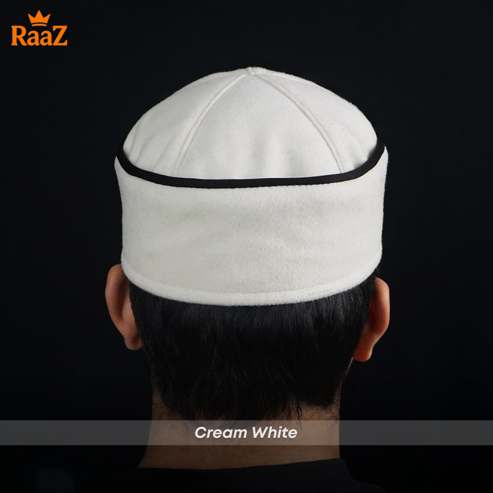 Picture of Beige Soft Woolen Pakol Cap for Men Ethnic Afghan & Pakistani Headwear Prayer Tupi