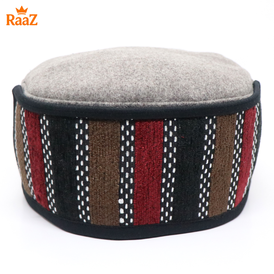 Picture of Brown Handcrafted Wool Pakol Hat Traditional Shah Cap Tupi