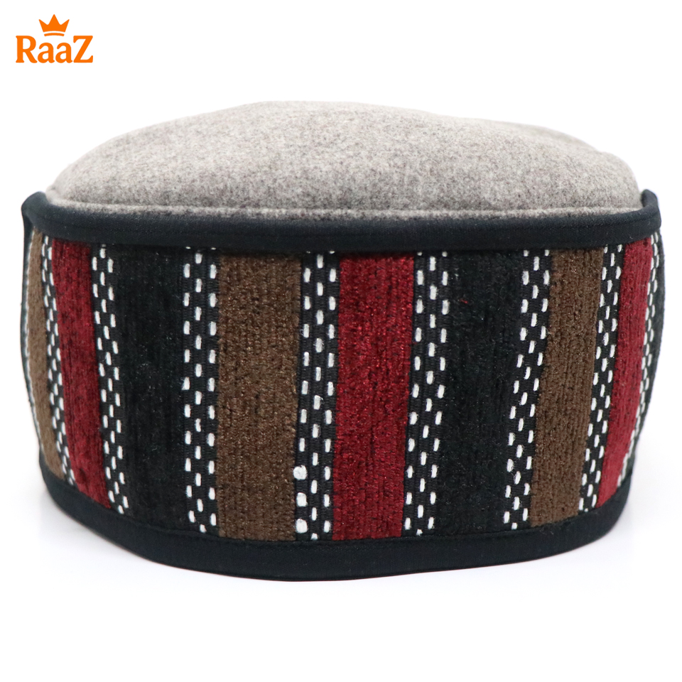 Picture of Brown Handcrafted Wool Pakol Hat Traditional Shah Cap Tupi