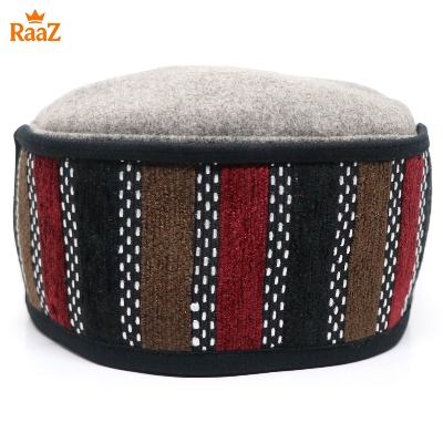 Picture of Brown Handcrafted Wool Pakol Hat Traditional Shah Cap Tupi