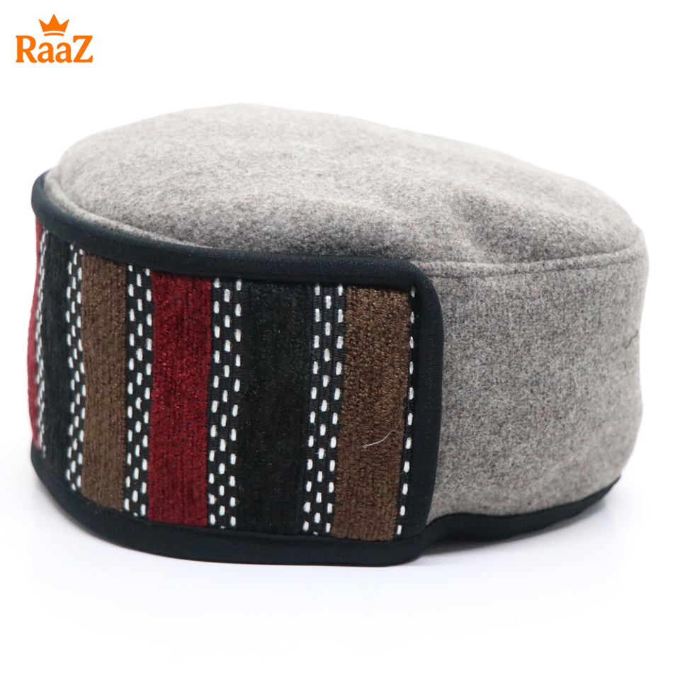 Picture of Brown Handcrafted Wool Pakol Hat Traditional Shah Cap Tupi
