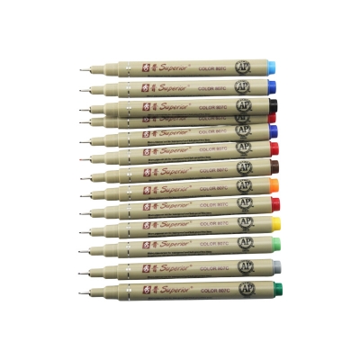 Picture of JX Superior Needle Drafting Pen,Professional Drawing Pen Pack of 12 Assorted Colors,0.5MM