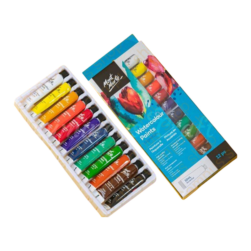 Picture of Mont Marte Water colour Paints 12/ 18 Colors 12ml Box for Professional Watercolor Painting