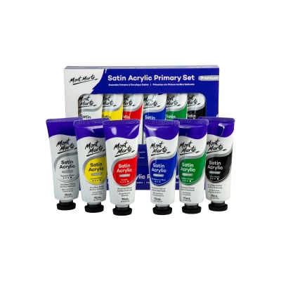 Picture of Mont Marte Satin Acrylic Paint - 75ml, 6 Shades