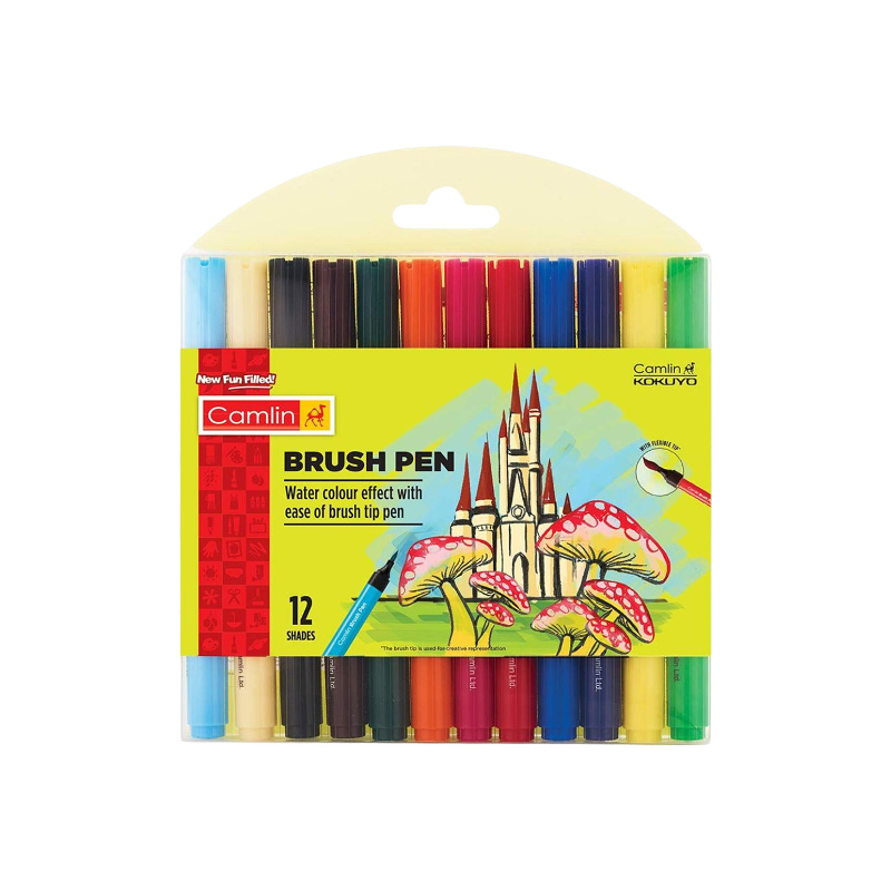 Picture of Camel / Camlin Brush Pen 3, 6, 12, 24 Shades Box for Artists