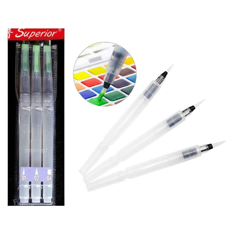 Picture of Refillable art & Calligraphy marker Water Colour Brush Pen-3 Pcs