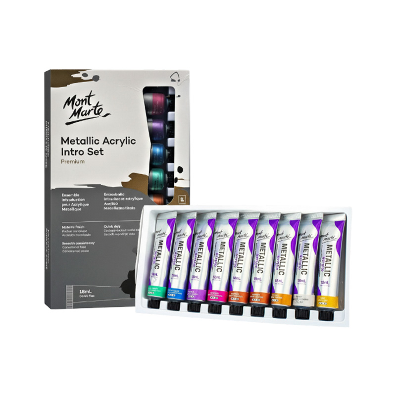 Picture of Mont Marte Metallic Acrylic Paint 18 ml Tubes 8 Shades