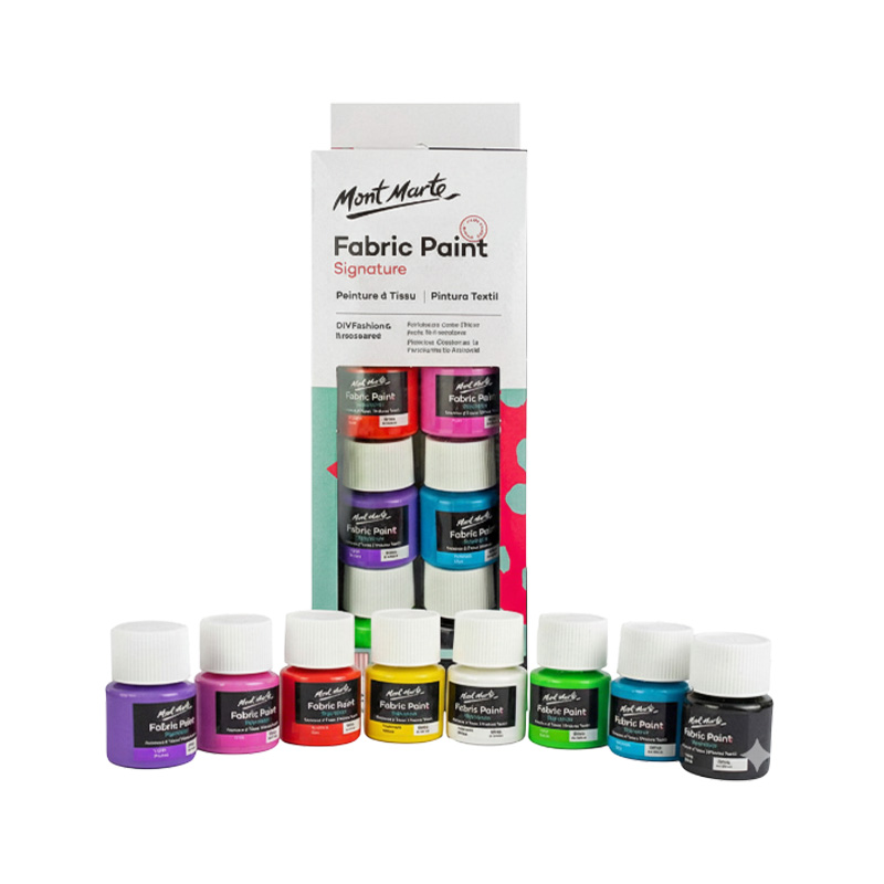 Picture of Mont Marte 8 Fabric Color Box, 20ml Paint Set for Fabric Painting & Design