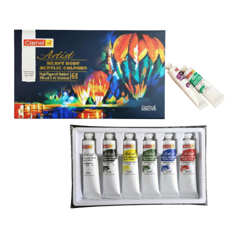 Picture of Camel Heavy Body Acrylic Colours 40ml 6 Color Paint