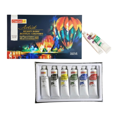 Picture of Camel Heavy Body Acrylic Colours 40ml 6 Color Paint