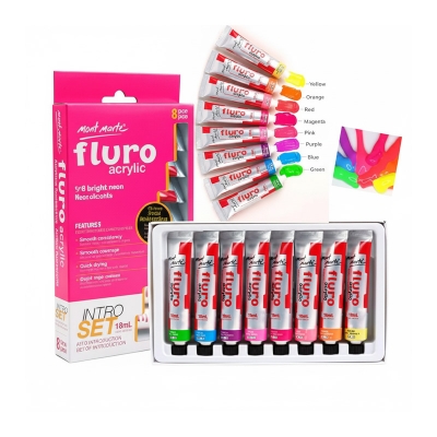 Picture of Mont Marte Fluro Acrylic Paint 18ml 8 Shades
