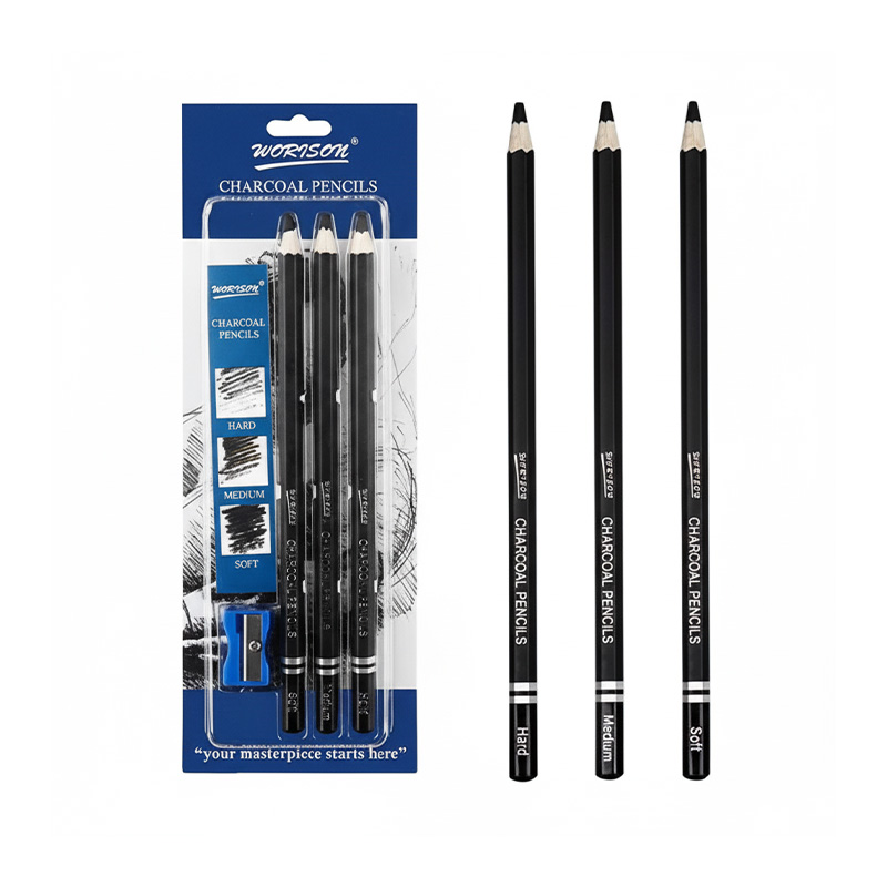 Picture of Worison Charcoal Pencil Hard -Medium-Soft  3 pce set
