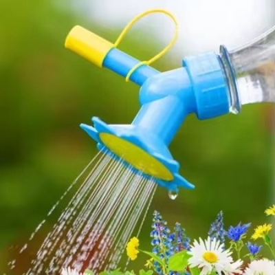 Picture of 2 In 1 Bottle cap sprinkler Dual Head Bottle watering spout Double watering Nzzule for indoor scedling plant Garden