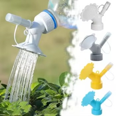 Picture of 2 In 1 Bottle cap sprinkler Dual Head Bottle watering spout Double watering Nzzule for indoor scedling plant Garden