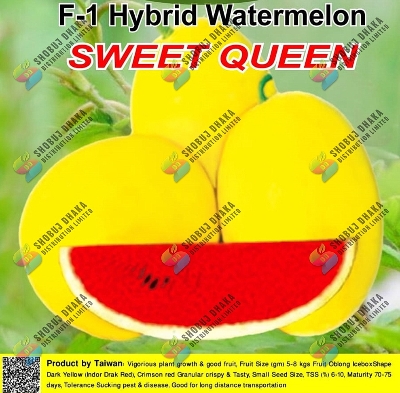 Picture of Taiwan F1 Hybrid Yellow Water Melon Seeds 0.5gm Intact Pack