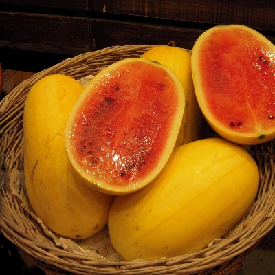 Picture of Taiwan F1 Hybrid Yellow Water Melon Seeds 0.5gm Intact Pack