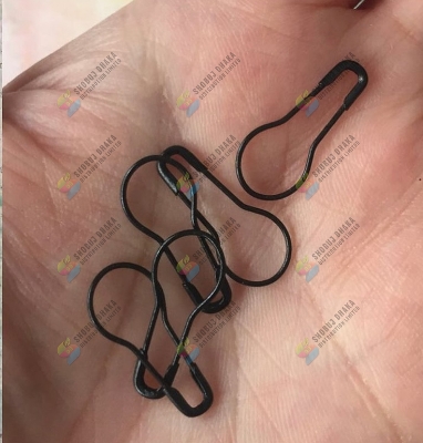 Picture of Hijab pin 100 pcs BLACK Metal Coilless Hijab Safety Pins