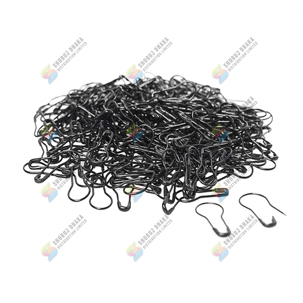 Picture of Hijab pin 100 pcs BLACK Metal Coilless Hijab Safety Pins