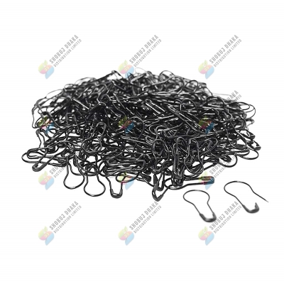 Picture of Hijab pin 100 pcs BLACK Metal Coilless Hijab Safety Pins