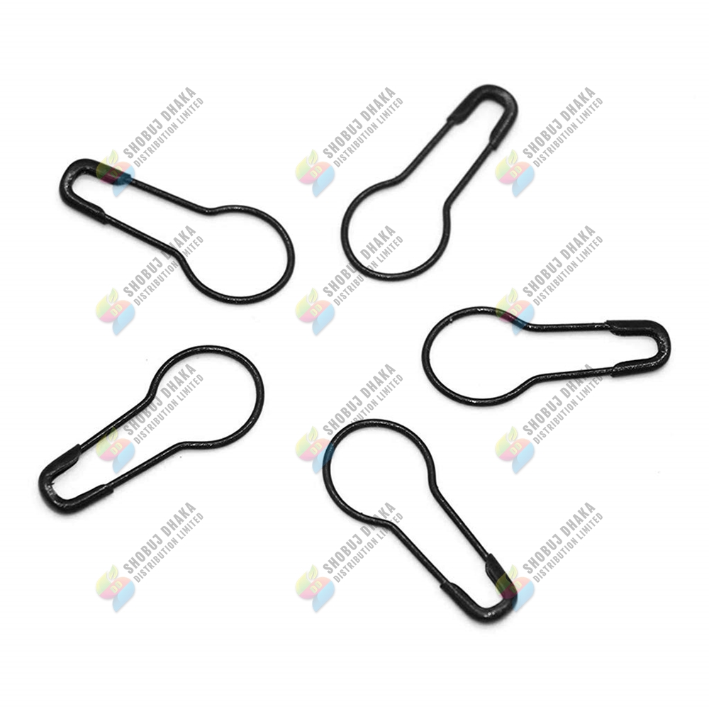 Picture of Hijab pin 100 pcs BLACK Metal Coilless Hijab Safety Pins