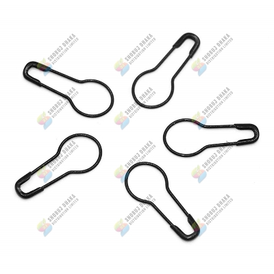 Picture of Hijab pin 100 pcs BLACK Metal Coilless Hijab Safety Pins