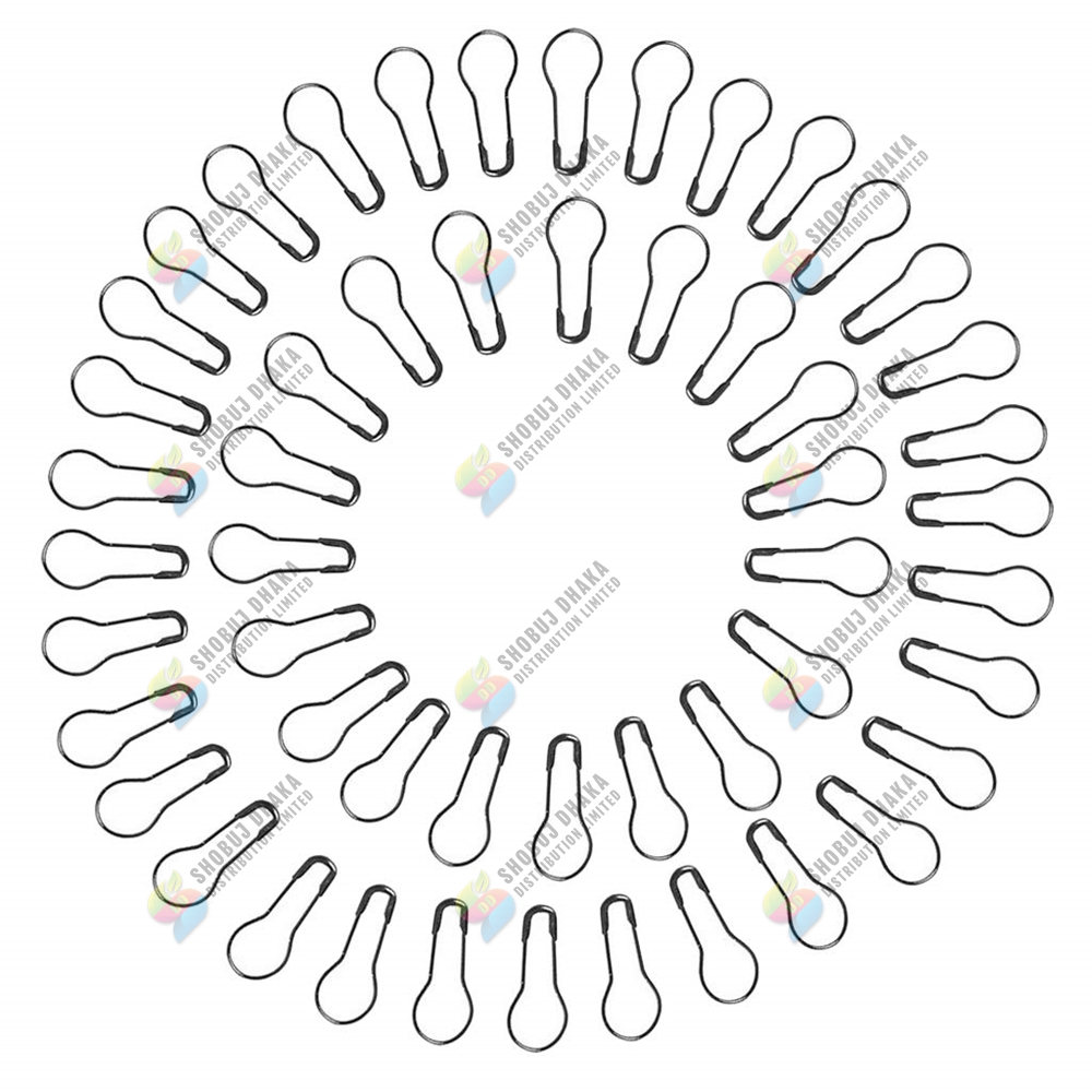 Picture of Hijab pin 100 pcs BLACK Metal Coilless Hijab Safety Pins