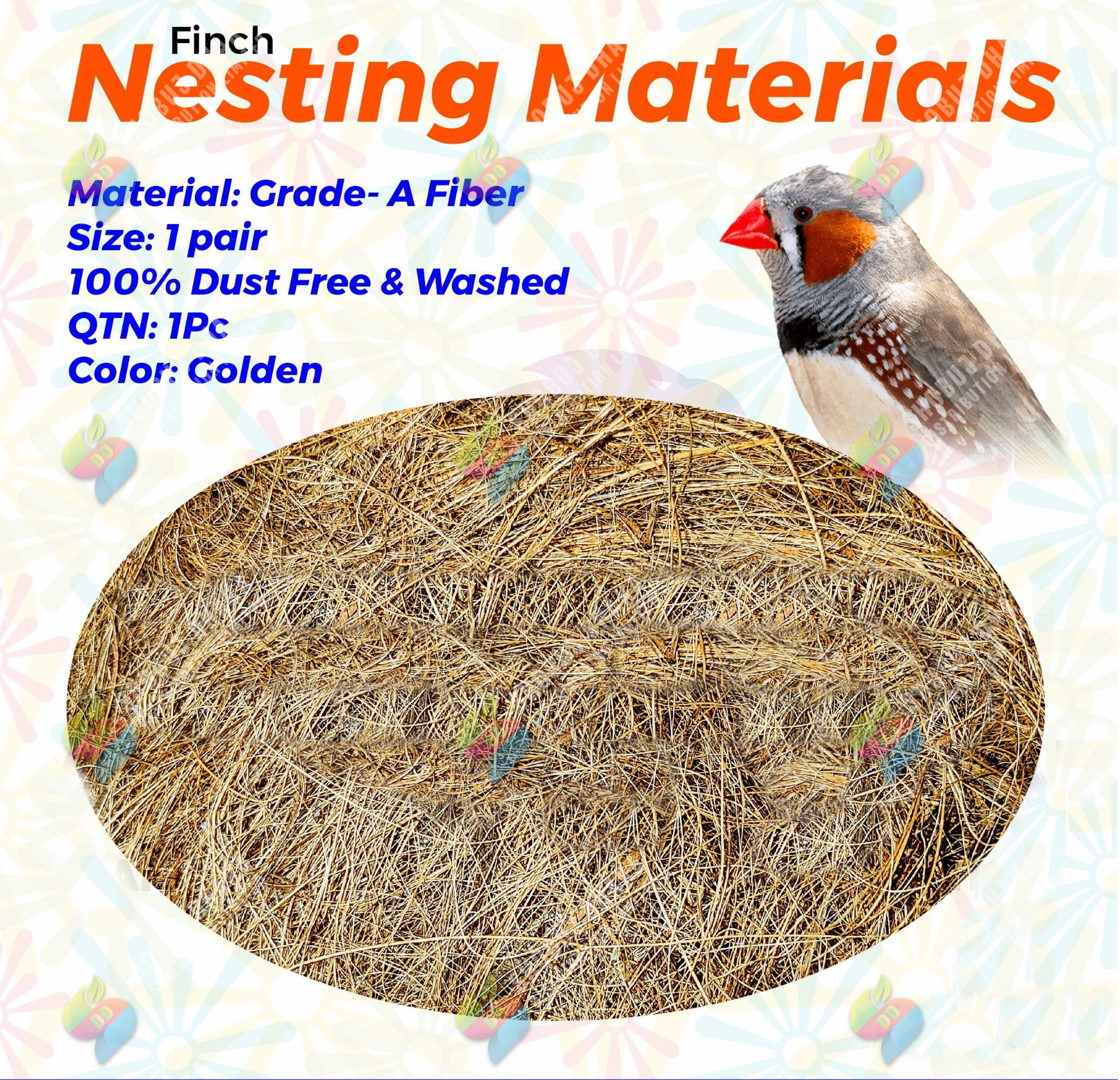 Picture of Comfortable Nest Building Materials for Birds (Sterilized & Washed) Pakhir Basha For 1 Pair Bird