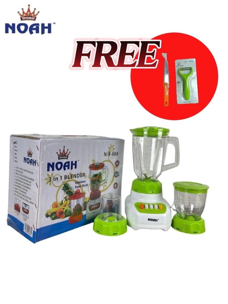 Picture of Noah 3 in 1 Blender (Model: N/B 888) – 1.5 Ltr Jar + Free Gift 🎁