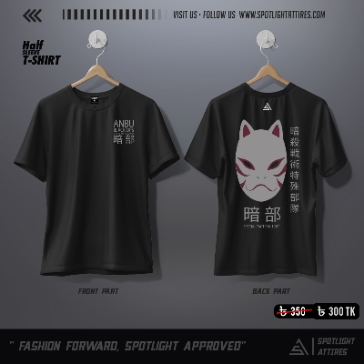 Picture of Anbu Black OPS Cotton Screen Printed T-Shirt