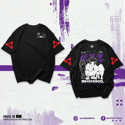 Picture of Megumi Fushiguro Drop Shoulder Cotton Screen Printed T-Shirt