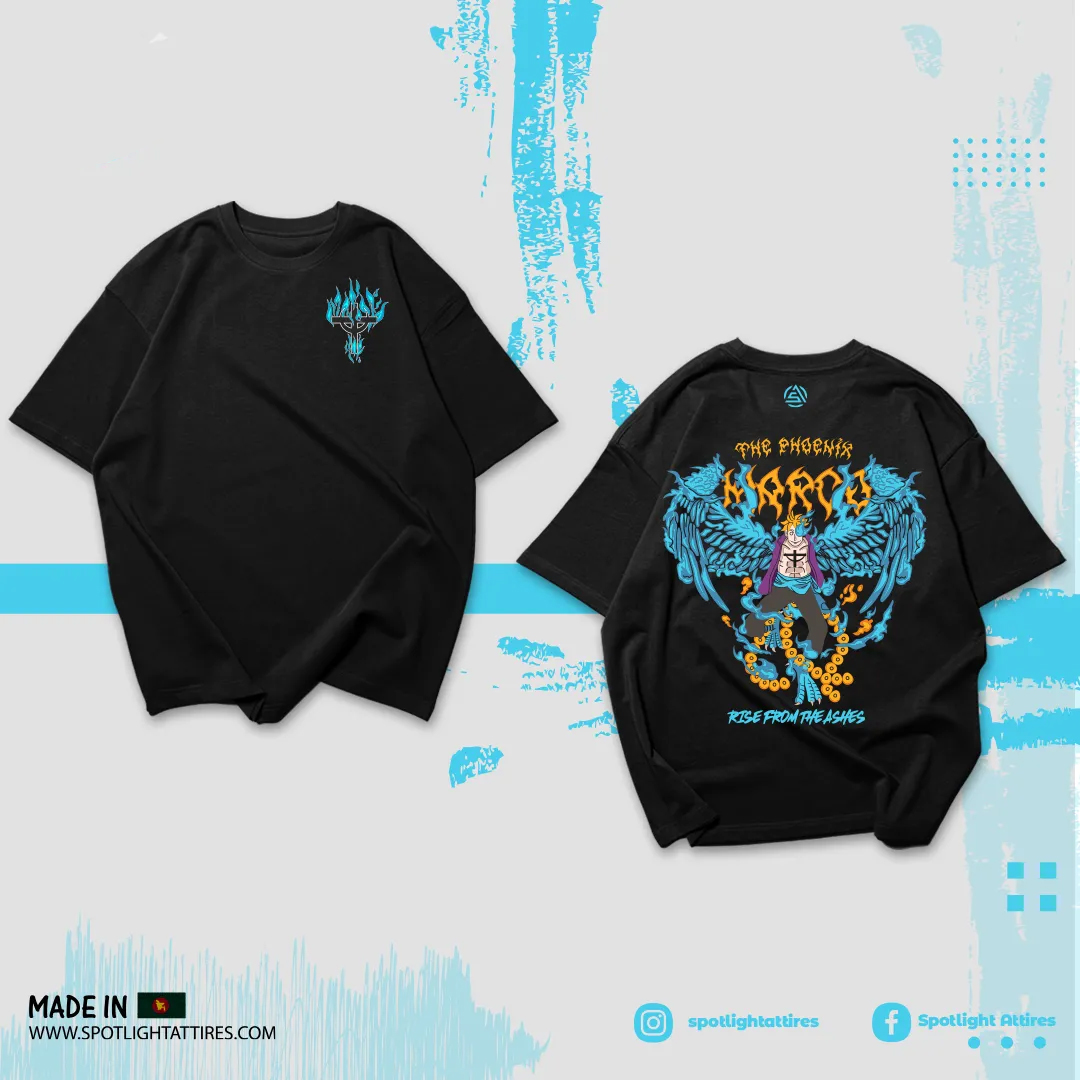 Picture of Marco the Phoenix Cotton Screen Printed Drop Shoulder T-Shirt