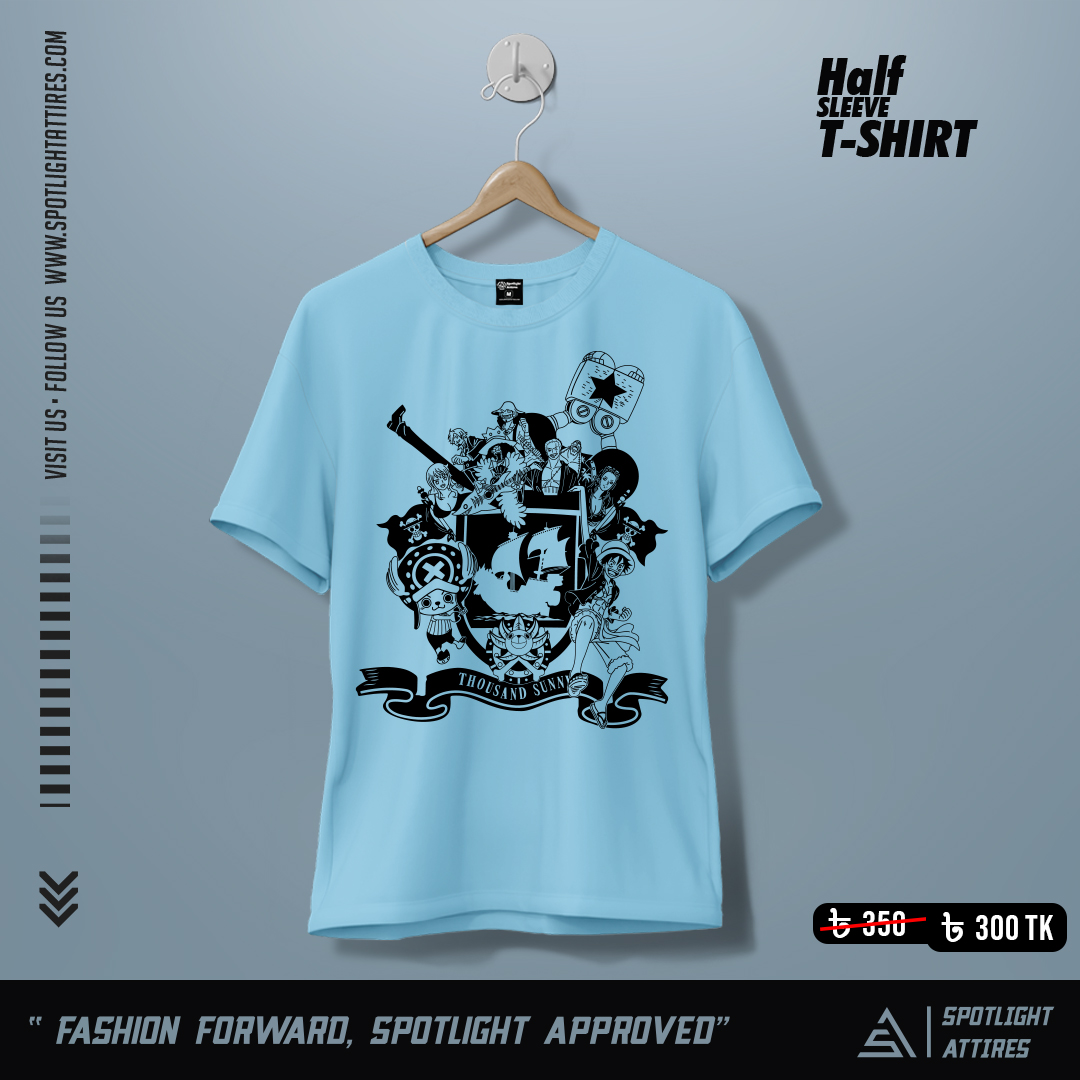 Picture of One Piece Anime Cotton Screen Printed T-Shirt