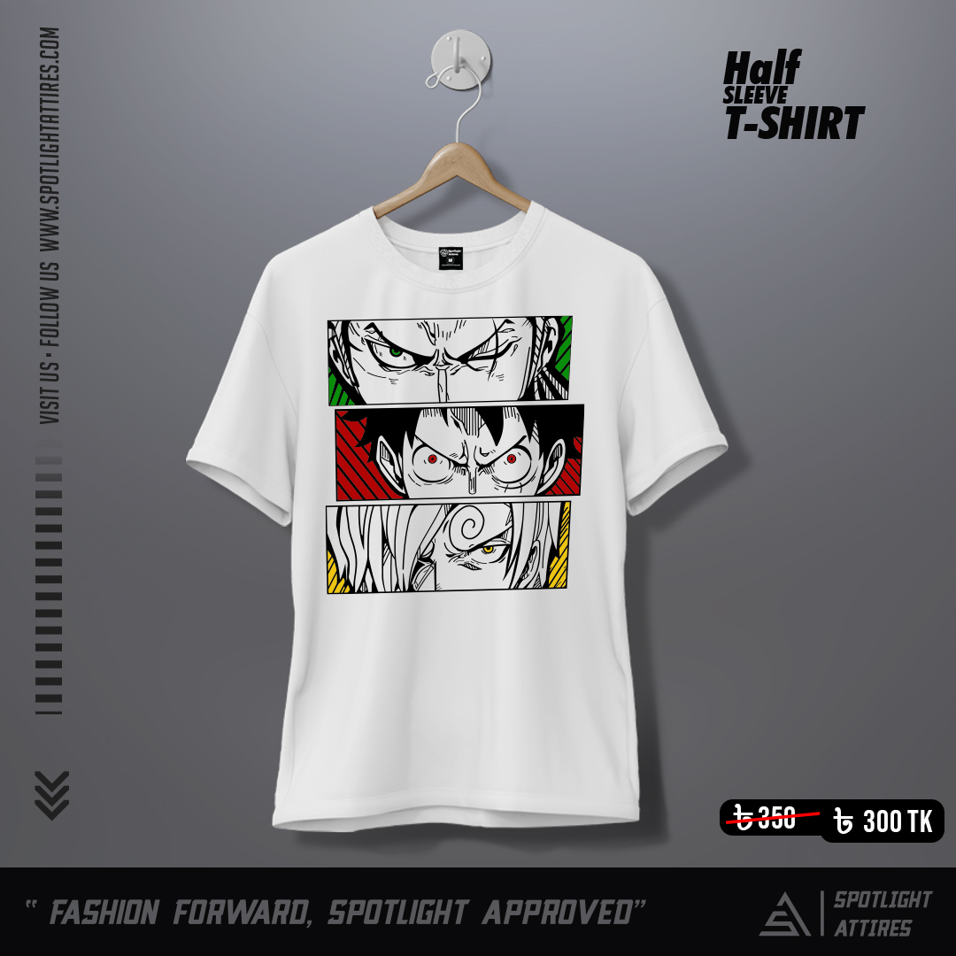 Picture of One Piece - Trio Anime Cotton Screen Printed T-Shirt