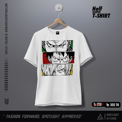 Picture of One Piece - Trio Anime Cotton Screen Printed T-Shirt