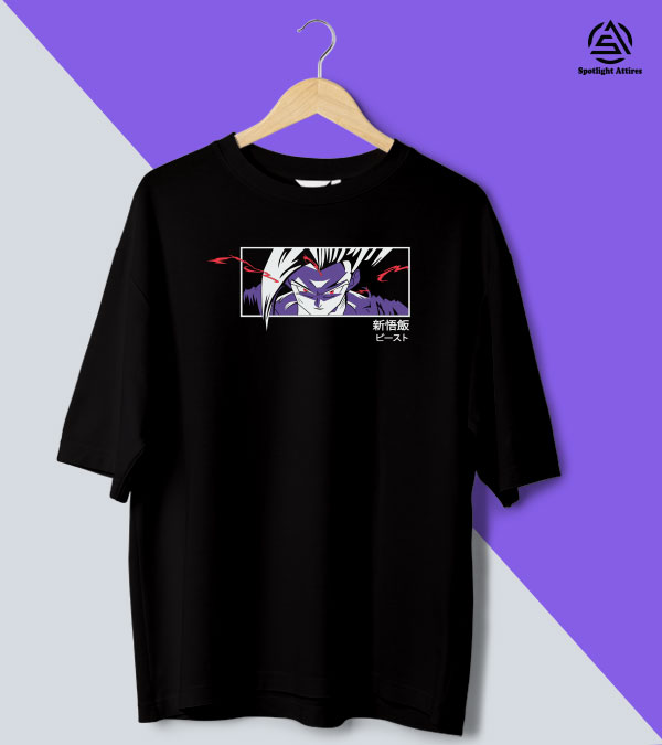 Picture of Gohan Drop Shoulder Cotton Screen Printed T-Shirt