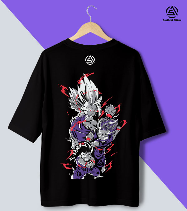 Picture of Gohan Drop Shoulder Cotton Screen Printed T-Shirt