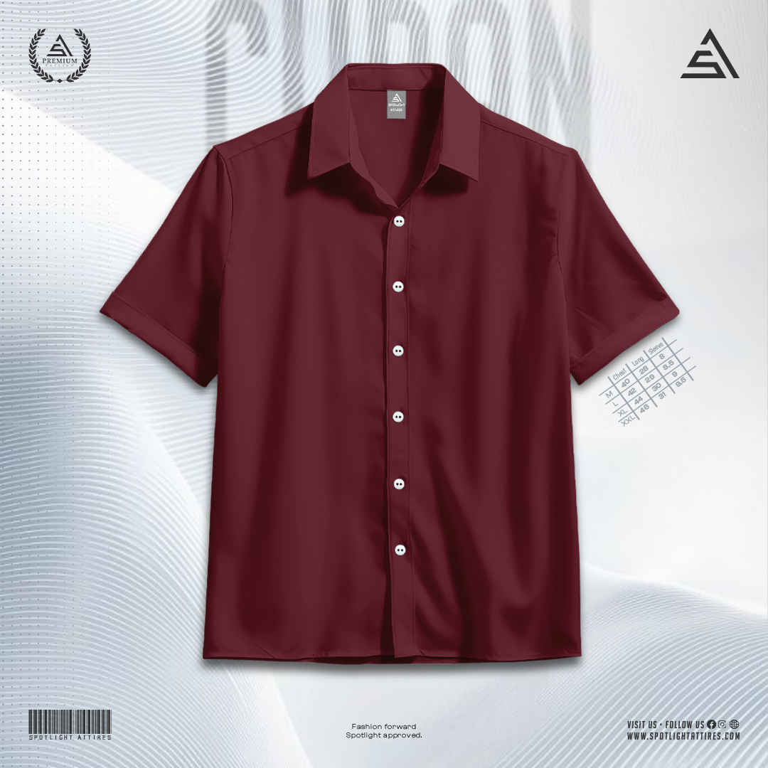 Picture of Maroon Hawaiian Cuban Collar Shirt