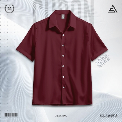 Picture of Maroon Hawaiian Cuban Collar Shirt